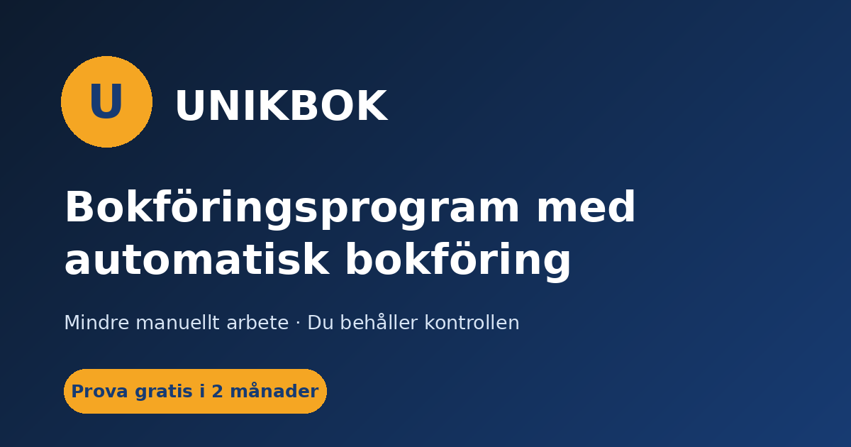 Unikbok payroll run for a Swedish small business